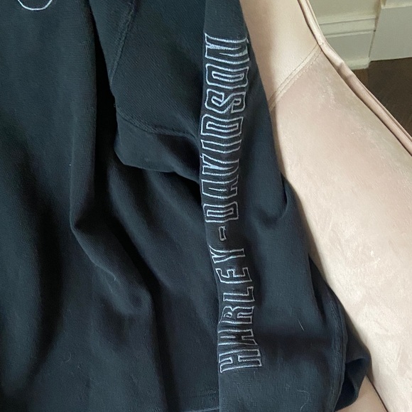 Men’s XL Harley-Davidson Black Logo Quarter-Zip Pullover - Picture 3 of 7